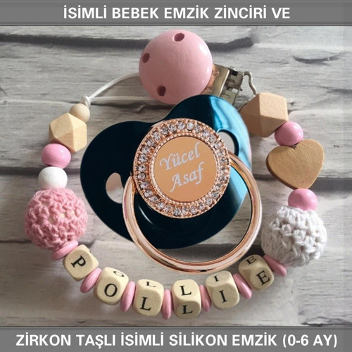 İsimli Emzik Zinciri ve İsimli Silikon Emzik (0-6 Ay) BEZYI438