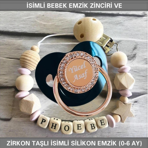 İsimli Emzik Zinciri ve İsimli Silikon Emzik (0-6 Ay) BEZYI447