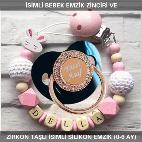 İsimli Emzik Zinciri ve İsimli Silikon Emzik (0-6 Ay) BEZYI461
