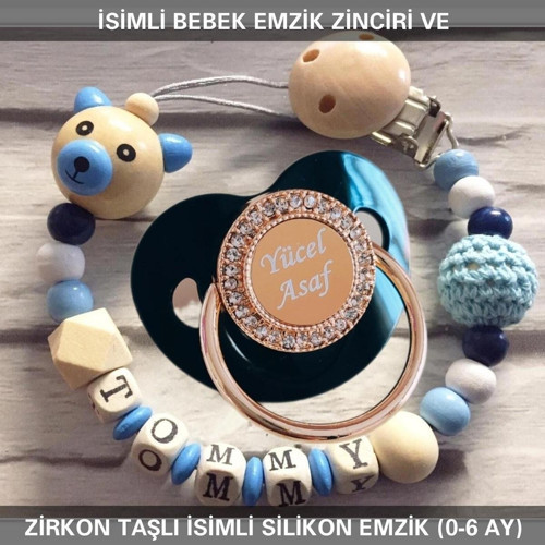 İsimli Emzik Zinciri ve İsimli Silikon Emzik (0-6 Ay) BEZYI464