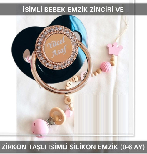 İsimli Emzik Zinciri ve İsimli Silikon Emzik (0-6 Ay) BEZYI497
