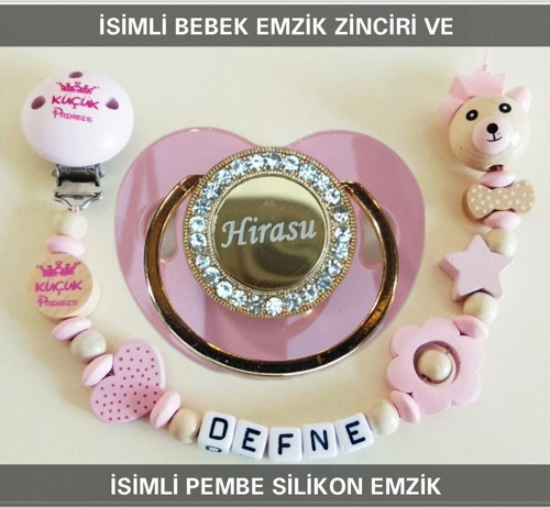 İsimli Bebek Emzik Zinciri Ve Bebek Silikon Emzik