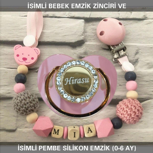 İsimli Bebek Emzik Zinciri Ve Bebek Silikon Emzik