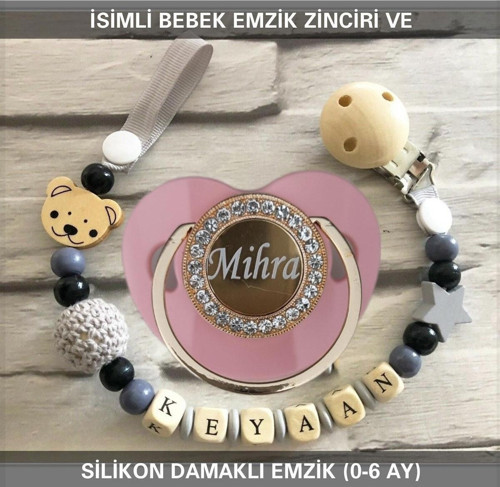 İsimli Emzik Zinciri Ve İsimli Silikon Emzik Bezyı392