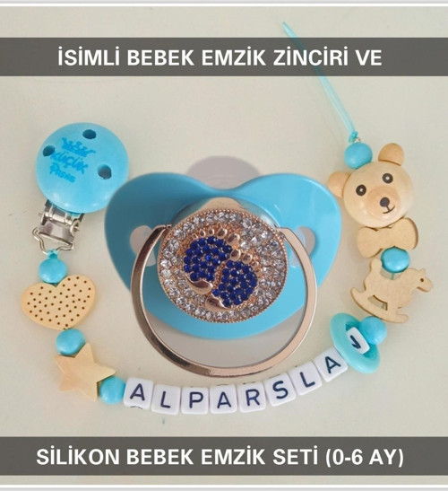 İsimli Emzik Zinciri Ve Silikon Emzik Seti Bezyı378