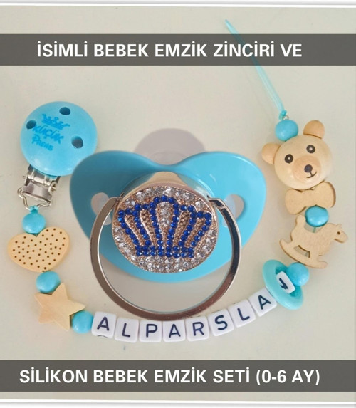 İsimli Emzik Zinciri Ve Silikon Emzik Seti Bezyı380