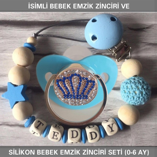 İsimli Emzik Zinciri Ve Silikon Emzik Seti Bezyı381
