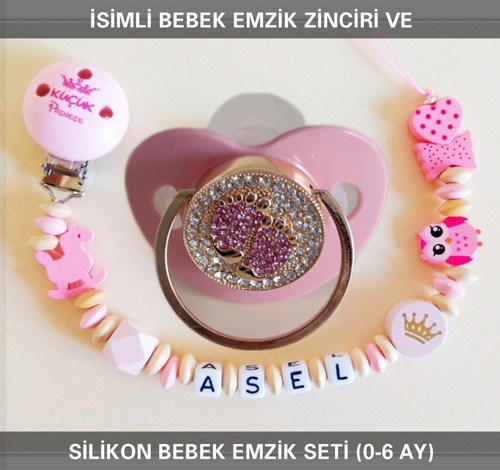 İsimli Emzik Zinciri Ve Silikon Emzik Seti Bezyı388