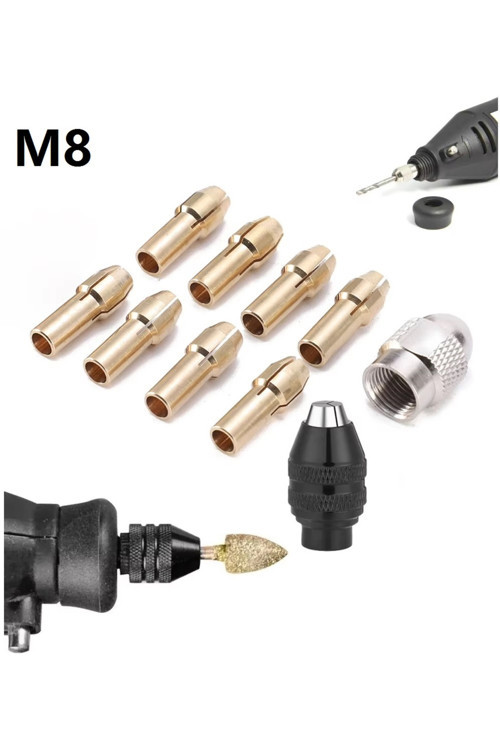Gravür Makinesi İçin Madren Keyless M8 Anahtarsız Başlık Ve Chuck Seti Hobi Makineleri Yedek Parça