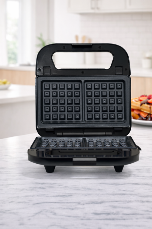 Yapışmaz Kaplamalı Kompakt Waffle Makinesi Dikey Saklamalı SK-08063
