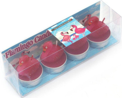 Dekoratif 4 Lü Mum Seti Flamingo Şekilli Koyu Pembe 5X5X25Cm