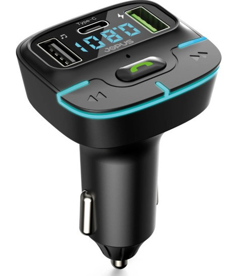 Araç Müzik Çalar Fm Transmitter F9 Bluetooth Araç Kiti USB Type-C Hızlı Şarj Çıkışlı Çakmaklık şarj