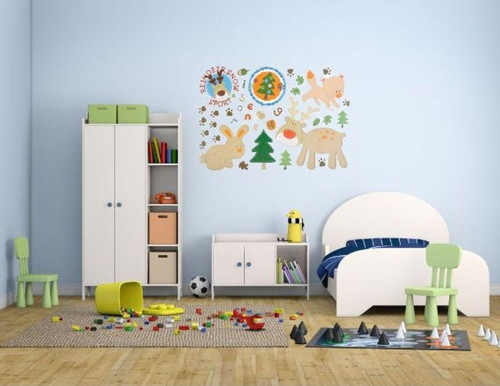 Duvar Süsü Sticker Ormanlı Desen Pvc 33X48 Cm Xfg115