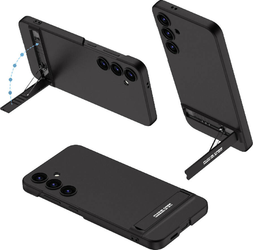 Galaxy S24 Ultra Uyumlu Fuchsia Kamera Korumalı Dikey Standlı Arka Kapak