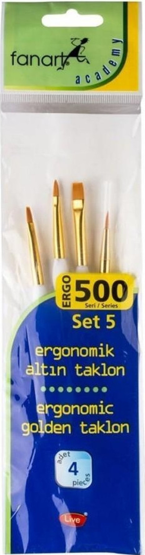 500 Serisi Ergonomik Altın 4'lü Fırça Seti - Set 5