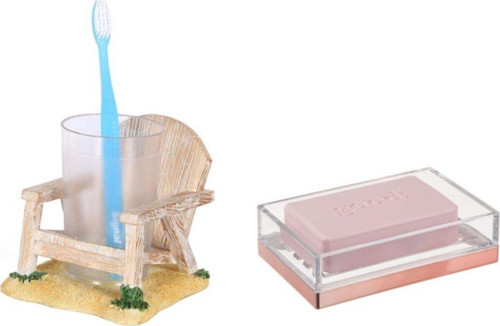 Diş Fırçalık Ve Sabunluk 2 Li Banyo Seti,Sandalye Model