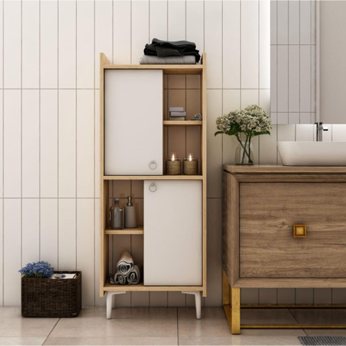 Leeds Banyo Dolabı Ve Çok Amaçlı Dolap Safirmeşe - Beyaz