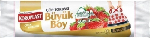 Ekstra Güçlü Çilek Büzgülü Büyük Boy Çöp Torbası 65*70 Cm