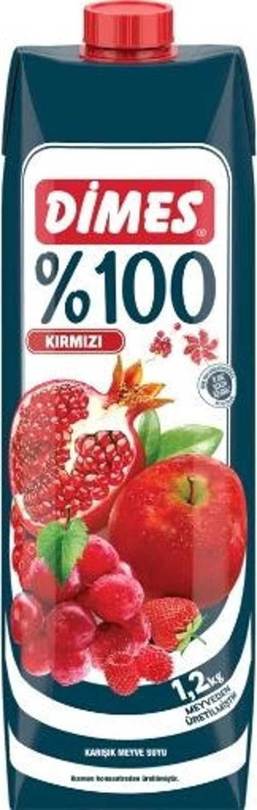 %100 Kırmızı Meyveler Meyve Suyu 1 Lt. (4'lü)