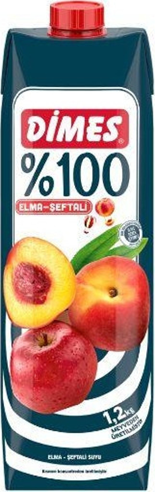 %100 Şeftali Elma Meyve Suyu 1 Lt. (2'li)