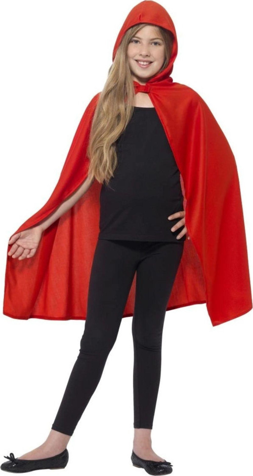 Parti Cadılar Bayramı Halloween Kapişonlu Kırmızı Pelerin 90 cm