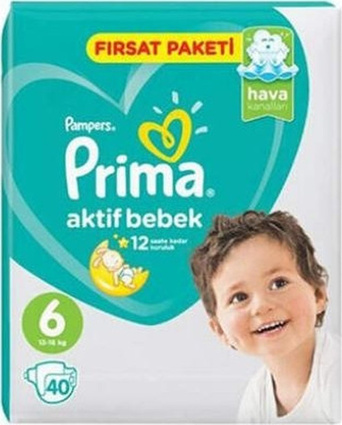 Aktif Bebek (6) Extra Large 40'lı Bebek Bezi (12'li)
