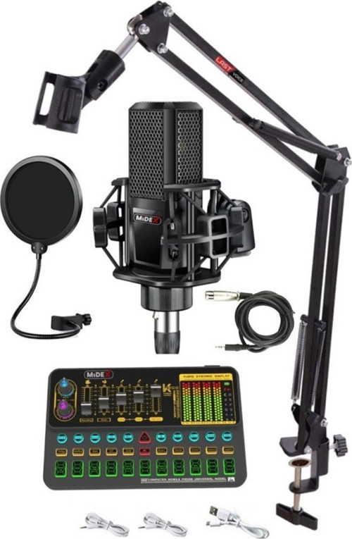 MX-2020 Platinium Set Efektli Ses Kartı Mikrofon Stand Kayıt Canlı Yayın Seti (PC ve Telefon)