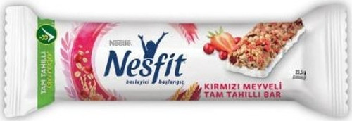 Nesfit Kırmızı Meyveli Tam Tahıllı Bar 23,5 Gr. (12'li)