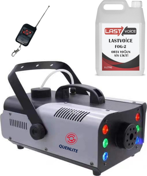 QL-1200RGB-LK LED Işıklı Sis Makinesı 1200 Watt Uzaktan Kumandalı (5 Litre Likit ile Birlikte)