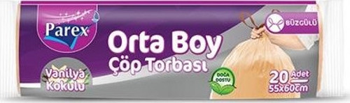 Çöp Torbası Büzgülü Vanilya Kokulu Orta (4'lü)