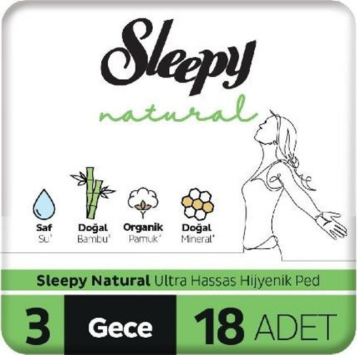 Hijyenik Ped Natural Super Eko Gece 18'li