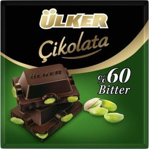 Bitter Fıstıklı Kare Çikolata 70 Gr. (12'li)