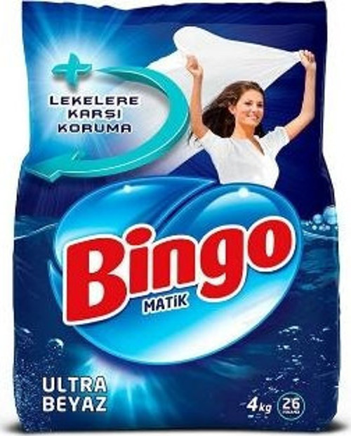 24'lü Bingo Matik 4 Kg. Ultra Beyaz ( toz deterjan )
