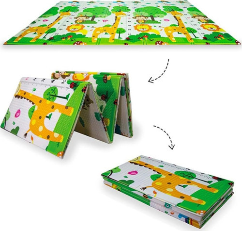 Katlanabilir Çift Taraflı Çocuk Bebek Oyun Matı Oyun Aktivite Halısı - 150X200X1 Cm (Çantalı)