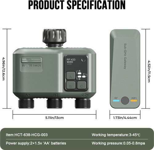 3 Çıkışlı Wi-Fi Sulama Zamanlayıcısı