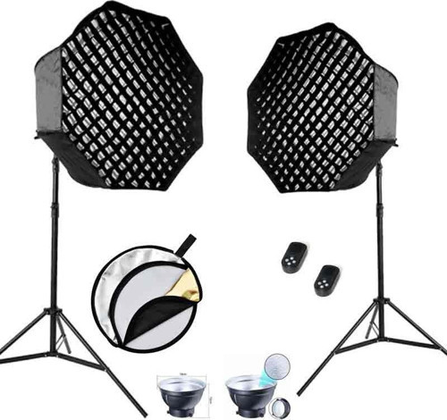 HD-60W Video Led & BW-120 Gridli Softbox 2'li Sürekli Led Işık Seti
