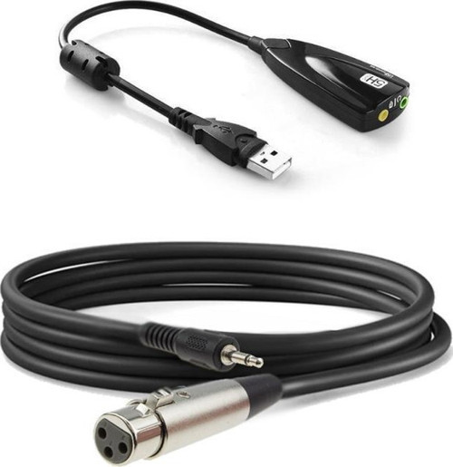 Cable-3EX Set Mikrofon Kablosu ve 7.1 Ses Kartı Seti