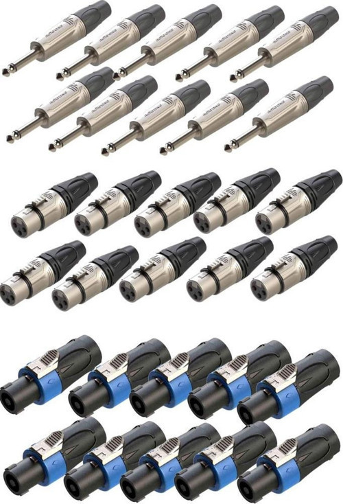 Connection Paket-4 Jak XLR Speakon Konnektör Paketi