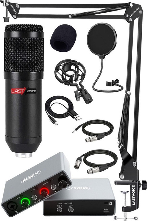 Glx Paket-3 BM800 Mikrofon + Stüdyo Ses Kartı + Stand + Filtre
