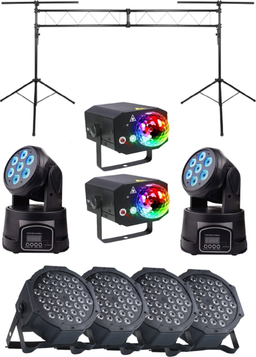 Free Paket-5 Sahne Işık Sistemi Seti ( Top Küre Led Par Moving Head Robot Lazer)