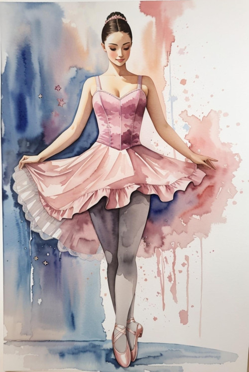 Renkli Baskılı Sayılarla Boyama Hobi Seti (Çerçeveli) 40X50 Cm: Balerin