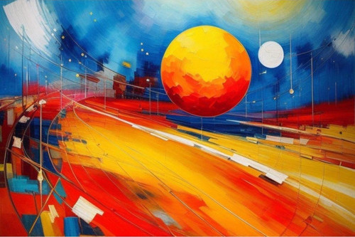 Renkli Baskılı Sayılarla Boyama Hobi Seti (Çerçeveli) 40X50 Cm: Renkli Gün
