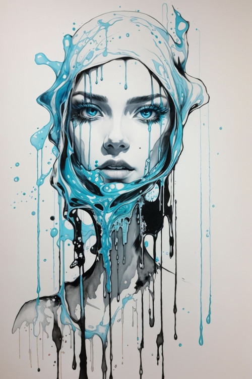 Renkli Baskılı Sayılarla Boyama Hobi Seti (Çerçeveli) 40X50 Cm: Renkli Kadın 10