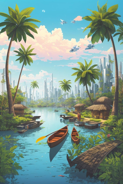 Renkli Baskılı Sayılarla Boyama Hobi Seti (Çerçeveli) 60X75 Cm: Ada Ve Tatil 2