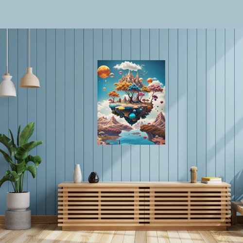 Renkli Baskılı Sayılarla Boyama Hobi Seti (Çerçeveli) 40X50 Cm: Gökyüzündeki Ağaç