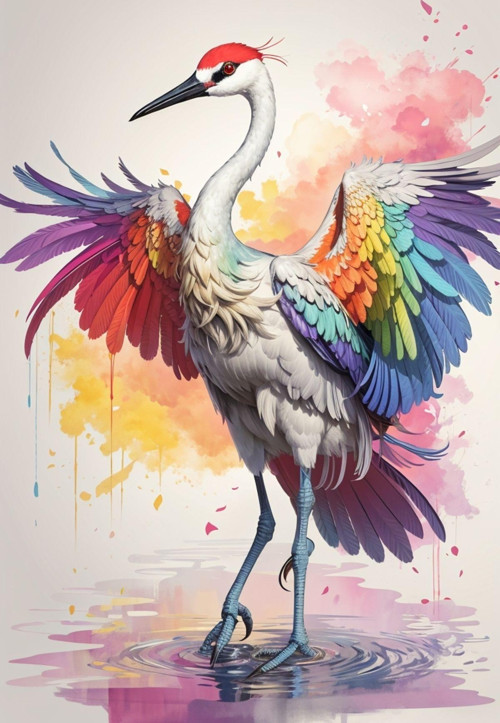 Renkli Baskılı Sayılarla Boyama Hobi Seti (Çerçeveli) 50X65 Cm: Renkli Kuş