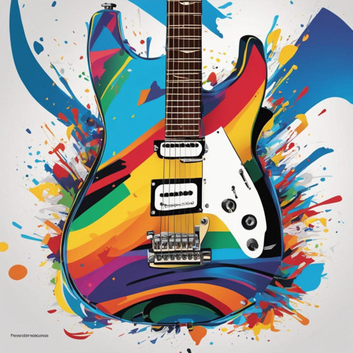 Renkli Baskılı Sayılarla Boyama Hobi Seti (Çerçeveli-Büyük Boy) 95X125 Cm: Renkli Gitar