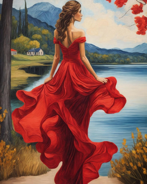 Renkli Baskılı Sayılarla Boyama Hobi Seti (Çerçeveli-Büyük Boy) 95X125 Cm: Denize Yürüyüş 2