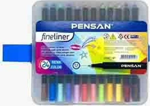6500 Fineliner 0.4 mm Keçe Uçlu Kalem 24 Renk Set