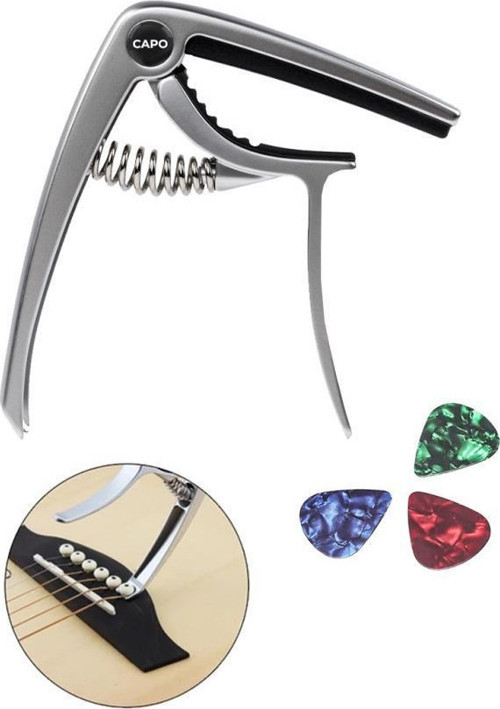 Q10-GR Çinko Alaşımlı Profesyonel Kapo Üst Kalite Capo (Tüm Gitarlar ile Uyumlu)